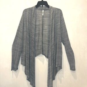 FLUXUS Gray Draped High-Low Cardigan | Open Front Layering Piece Size L. NWOT